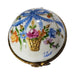 A thoughtful gift for Francophiles: the Mini Blue Round Ribbons Flowers Limoges box