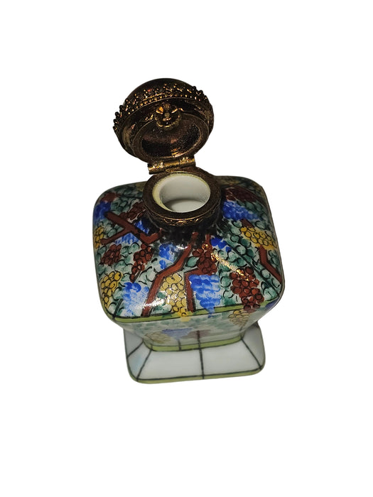 Colorful Flowers on Tent Bottle | Authentic Limoges Box
