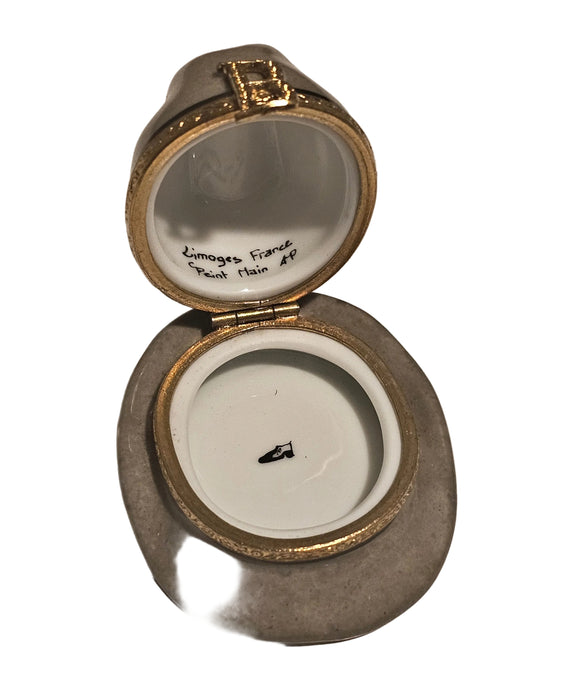Gray Mens Hat Bling Gangster Limoges Box Figurine Limoges Authentic Limoges Box