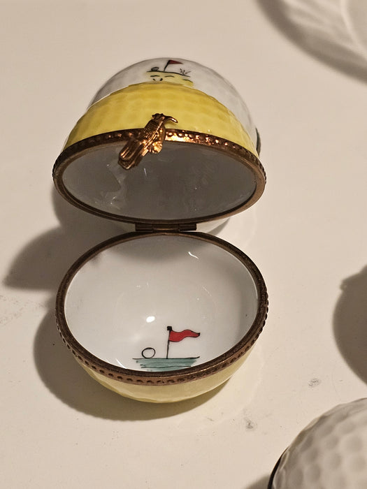 Yellow Golf Ball w Flag Painted Inside