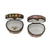 Hand-painted Pink Striped Shaped with Flowers GR Limoges box, French artistry for lovers of fine art
