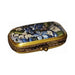 Artisan-painted Forget me not flowers on rectangle Limoges box from France, a cherished collectible