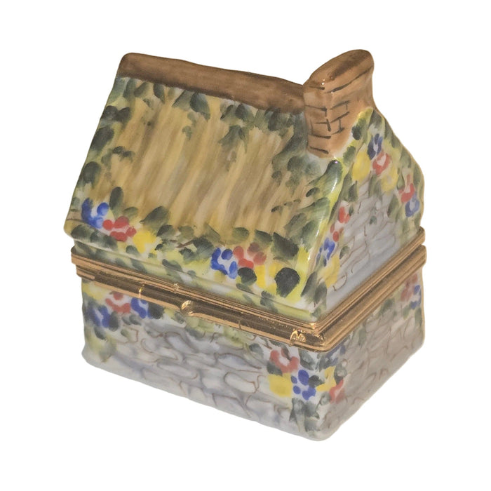 Treasured French collectible: Yellow Cottage House Limoges box, painted by hand