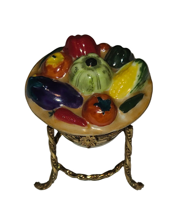 Fruit Basket on Gold Stand