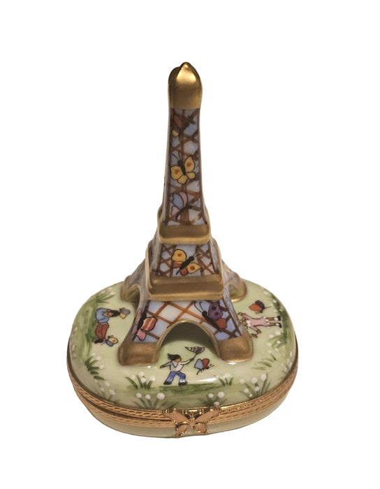 White Eiffel Tower w Balloons Limoges Box