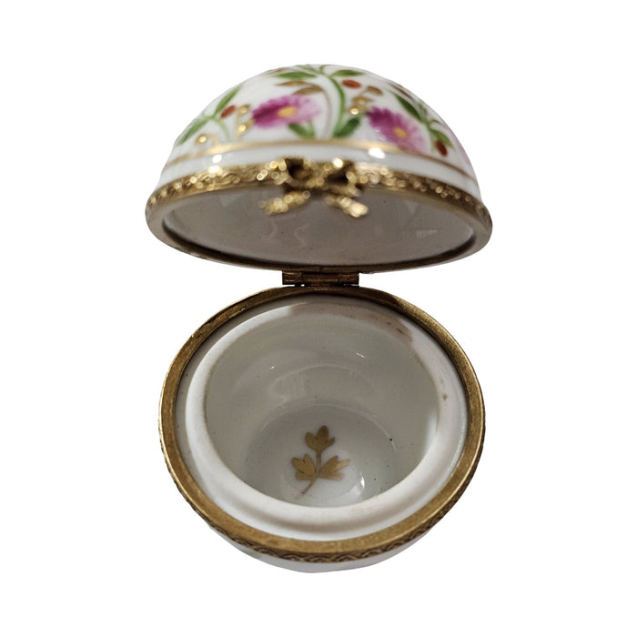 The Pink Flowers on Vine Round Ball, a Limoges keepsake with true French charm