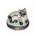 Limoges Boutique presents the Siamese Cat with Kitten, a genuine Limoges box painted by hand in France