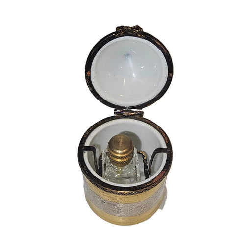 Treasured French collectible: Gold Perfume Limoges box, painted by hand