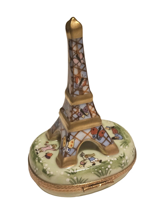 White Eiffel Tower w Balloons Limoges Box