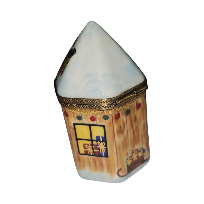 Hand-painted Santa Claus on Christmas House Limoges box, French artistry for lovers of fine art
