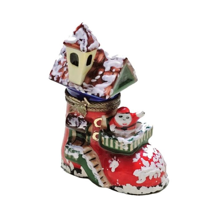 Santa Workshop Boot Limoges box, an heirloom-quality piece for collectors