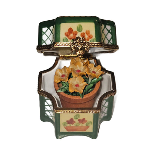The Hexagon Orange with Flower Basket, a Limoges keepsake with true French charm