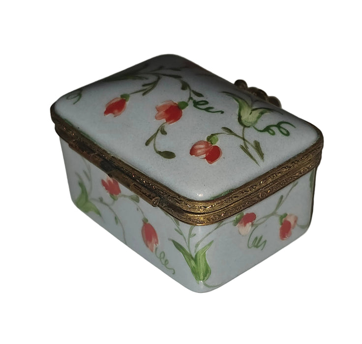 Light Blue Rectangle w Orange Flowers