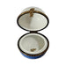 Mini Blue Round Ribbons Flowers Limoges box, an heirloom-quality piece for collectors