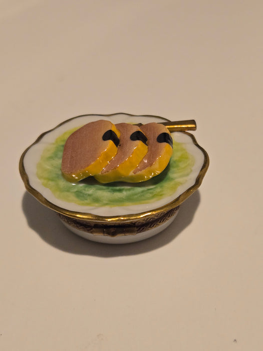 Foia Gras Sliced Ham on Plate Rare