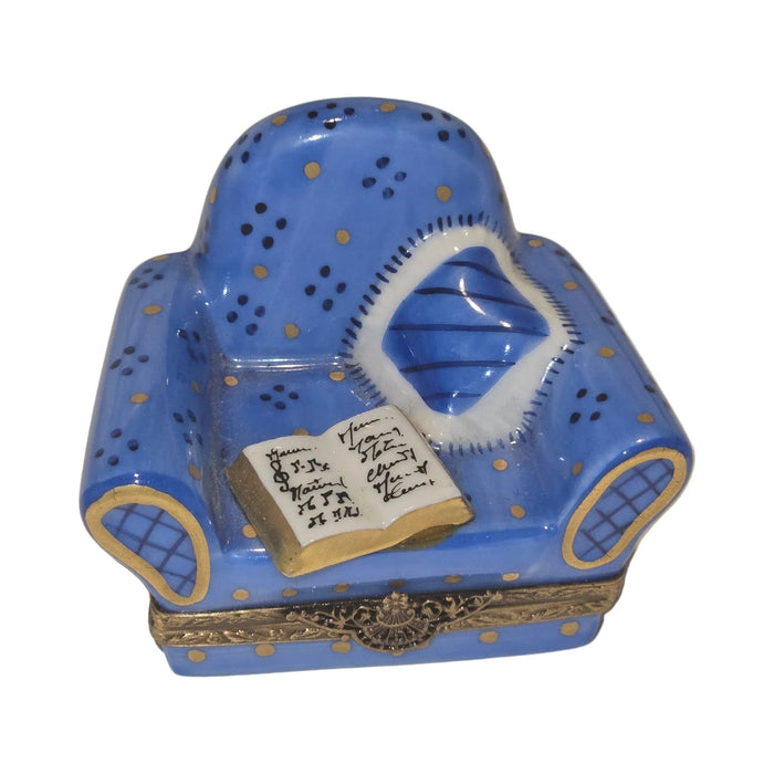 A thoughtful gift for Francophiles: the Blue Comfy Chair with Book Limoges box