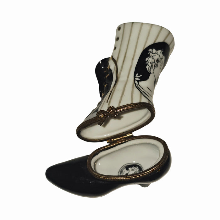 Pin Striped Victorian Boot