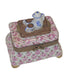 Pink Flowered Foot Stool w Tea Authentic Limoges Box