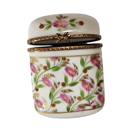 A thoughtful gift for Francophiles: the Madame Pompadour Tall Flat with Pink Flowers Limoges box