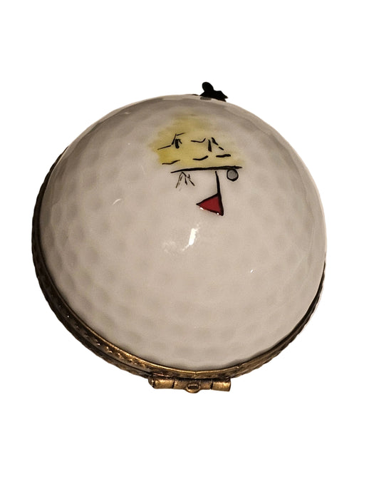 Golf Ball w Flag Painting Inside Authentic Limoges Box