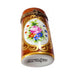 Artisan-painted Long Cyndrical Brown Limoges box from France, a cherished collectible