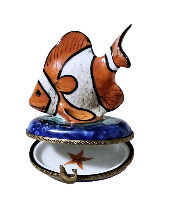 Vibrant Fish Box for Collectors Porcelain Limoges Ocean beach fish French Trinket Box