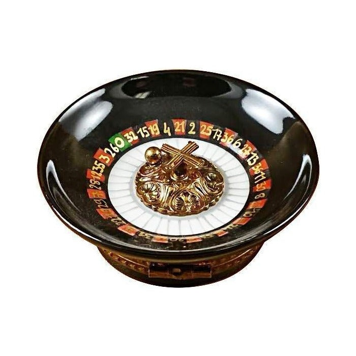 Artisan-painted Roulette Wheel Limoges box from France, a cherished collectible