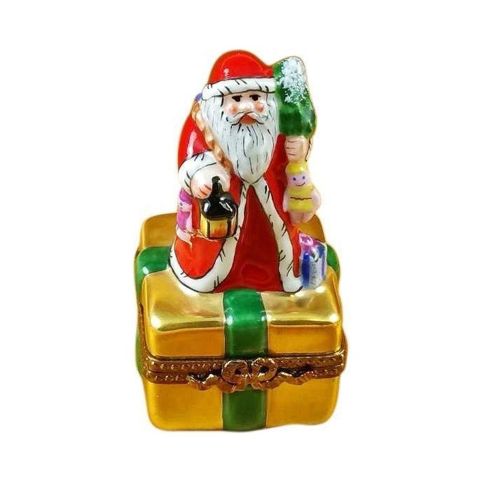 Santa Gifts Lantern by Rochard, an authentic French Limoges box for Christmas from Limoges Boutique