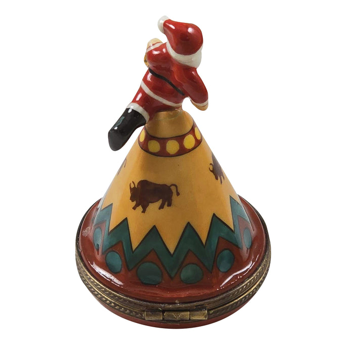 Santa Teepee Limoges Box Porcelain Limoges Santa French Trinket Box