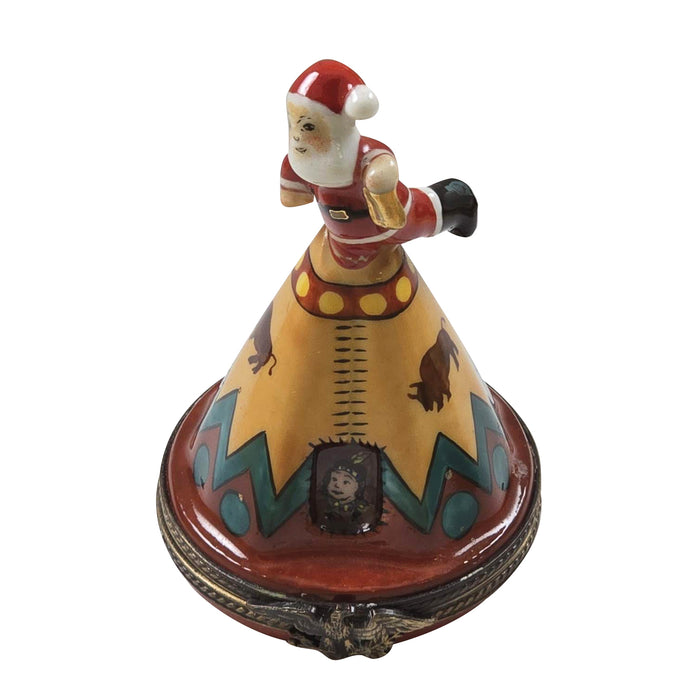 Santa Teepee Limoges Box Porcelain Limoges Santa French Trinket Box