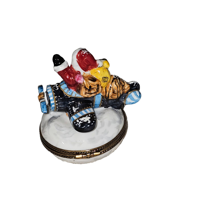 Santa's Adventure Box for Holiday Cheer Porcelain Limoges santa claus French Trinket Box