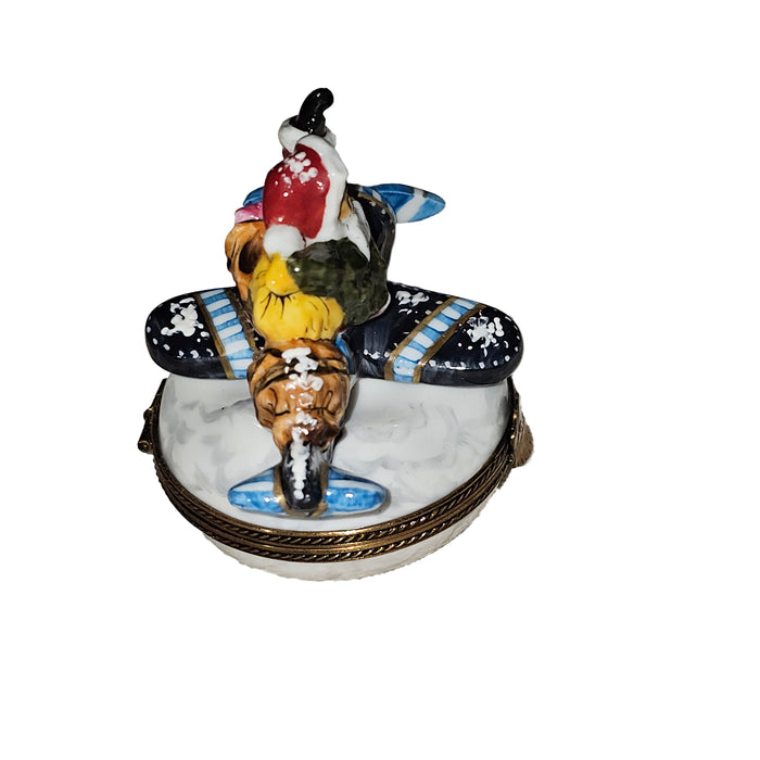 Santa's Adventure Box for Holiday Cheer Porcelain Limoges santa claus French Trinket Box