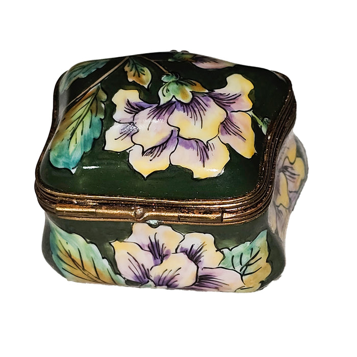Floral Elegance Limoges Box Porcelain Limoges Shaped French Trinket Box