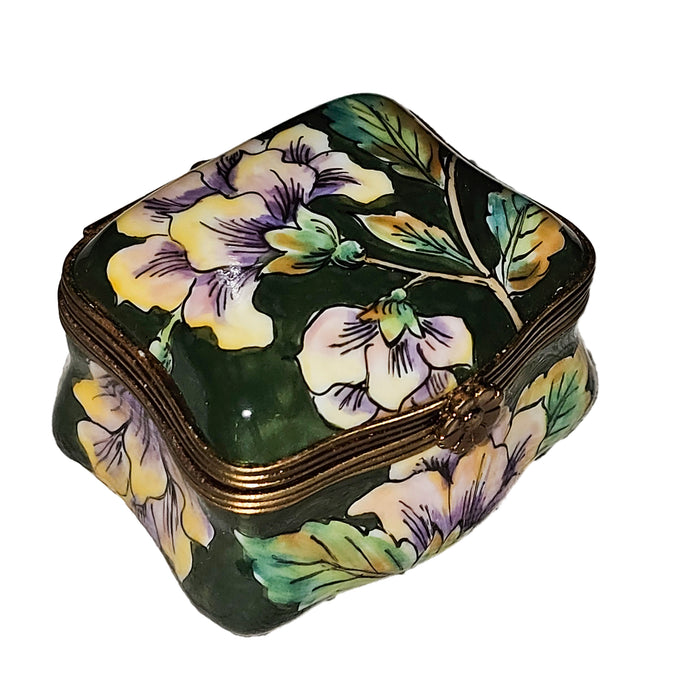 Floral Elegance Limoges Box Porcelain Limoges Shaped French Trinket Box