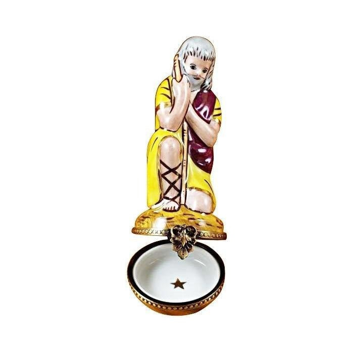 Painted details on the Shepherd Limoges box, French art in miniature