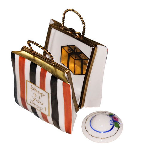 Shopping Delight Limoges Box for Fashion Lovers Porcelain Limoges purse bag French Trinket Box