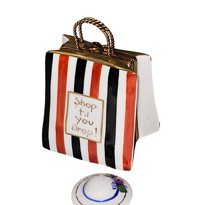 Shopping Delight Limoges Box for Fashion Lovers Porcelain Limoges purse bag French Trinket Box