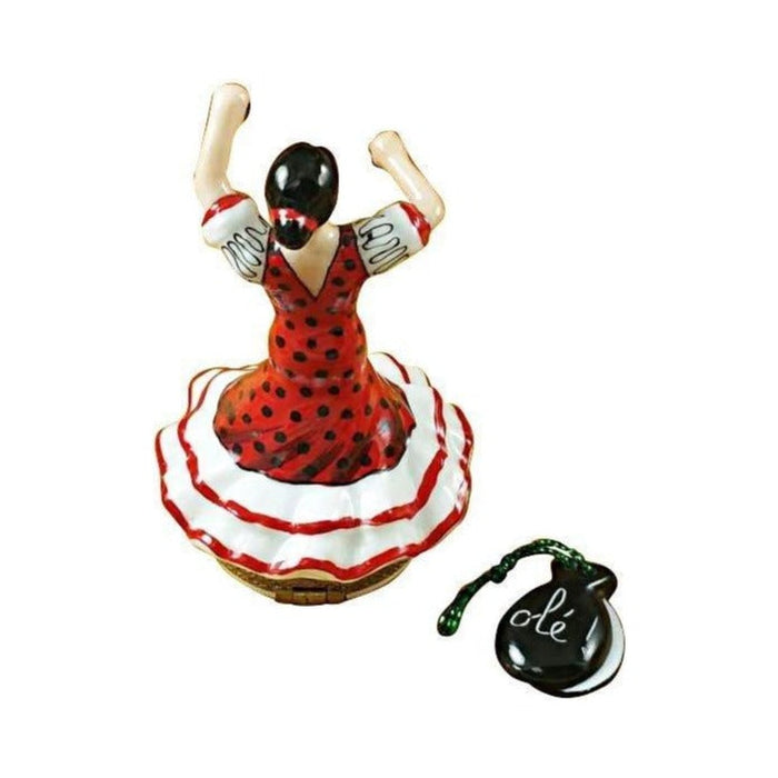 Fine art lovers will admire this Spanish Flamenco Dancer Limoges box
