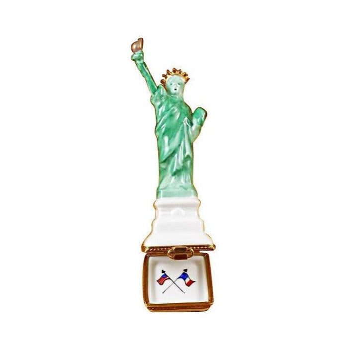 Underside of the Statue of Liberty White Base Limoges box with the maker's marks collectors look for