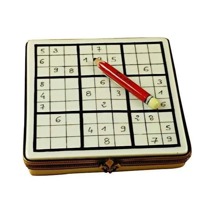 Authentic Rochard Sudoku Japan Puzzle Limoges box, hand-painted in France, from Limoges Boutique