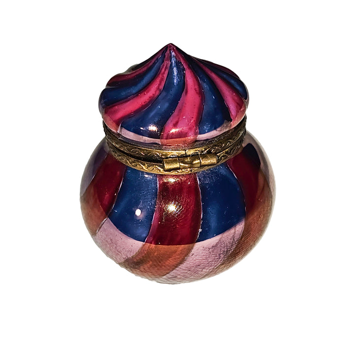 Swirl Pink Gold for Home Decor Porcelain Limoges traditional xmas christmas theme French Trinket Box