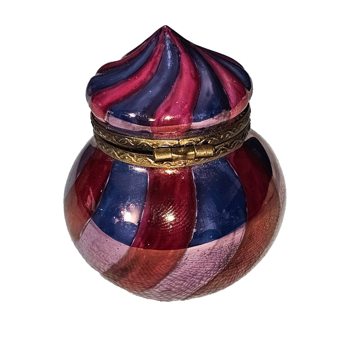 Swirl Pink Gold for Home Decor Porcelain Limoges traditional xmas christmas theme French Trinket Box