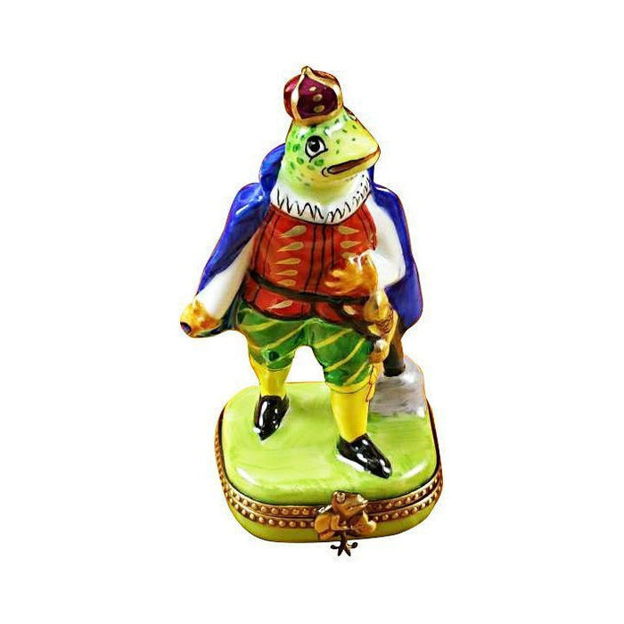 Authentic Rochard Tall Frog Prince Limoges box, hand-painted in France, from Limoges Boutique