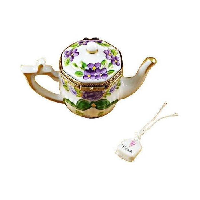 Painted details on the Butterfly Teapot Limoges box, French art in miniature