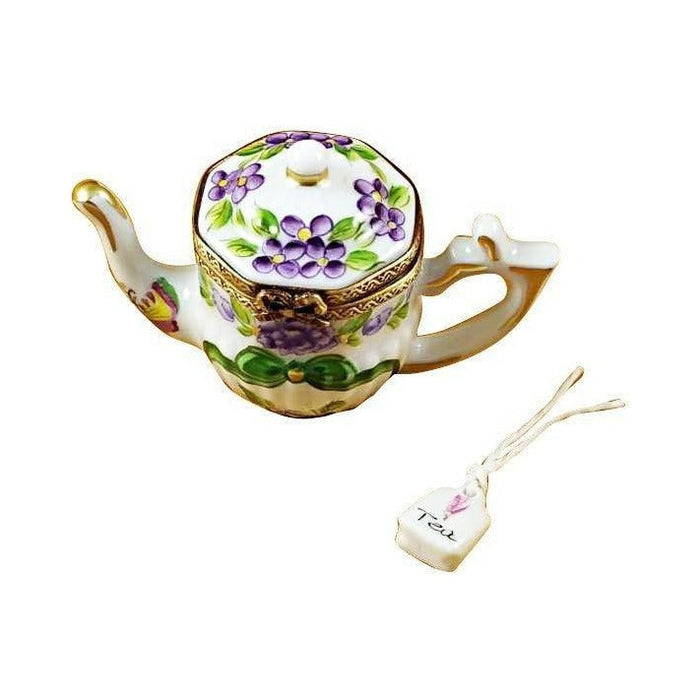 Genuine Rochard Butterfly Teapot Limoges box painted by hand in France, from Limoges Boutique