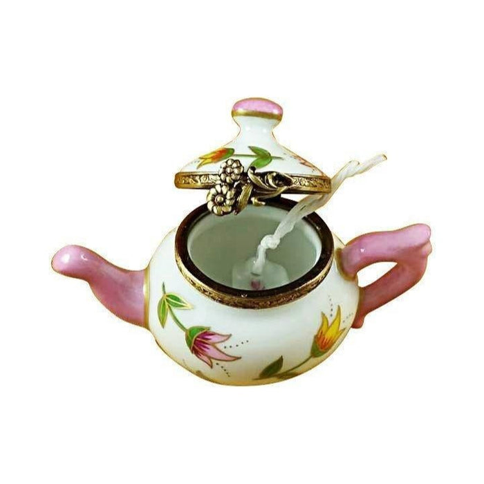 Treasured French collectible: Teapot Tulips Spring Décor Limoges box, painted by hand