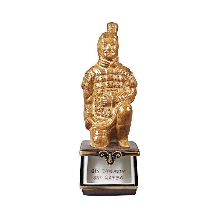 Hand-painted Terracotta Soldier China Limoges box, French artistry for lovers of fine art