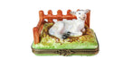 Lamb in Pen hand-painted Limoges porcelain box by Parry Vieille (PV)