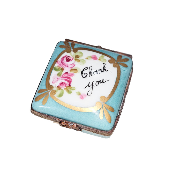 Thank You Gift Limoges Box Porcelain Limoges Square French Trinket Box