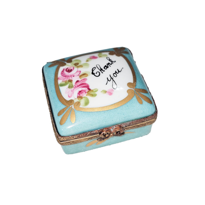 Thank You Gift Limoges Box Porcelain Limoges Square French Trinket Box